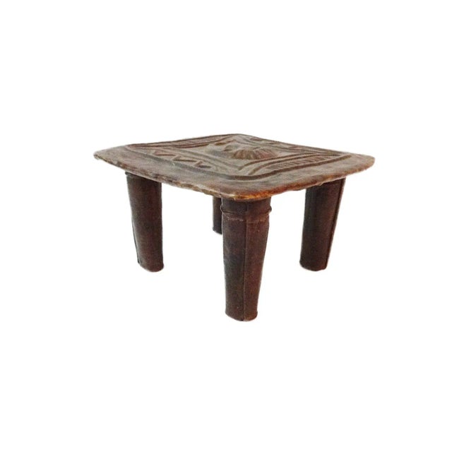 African Old Bronze /Brass Ashanti Tribe Stool Ghana For Sale - Image 3 of 6