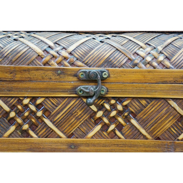 Late 20th Century 3 Japanese Woven Wicker Rattan Yanagigori Graduated Nesting Boxes 20" For Sale - Image 6 of 13