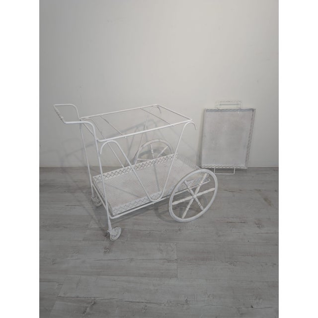 Vintage Mobile Serving Bar Cart For Sale - Image 10 of 13