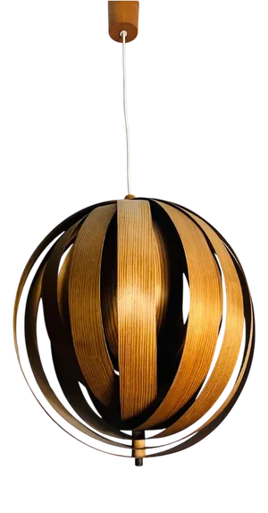 Mid-Century Wooden Pendant Lamp attributed to Hans-Agne Jakobsson for AB Markaryd, Sweden, 1960s