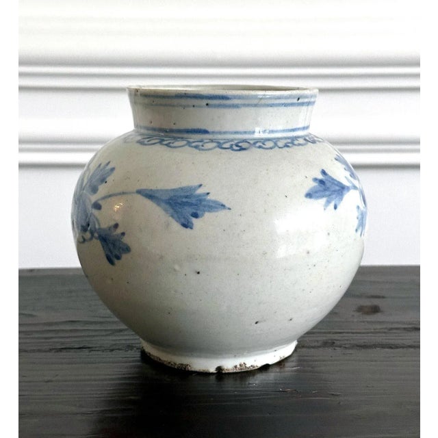 White Antique Korean Porcelain Peony Jar Joseon Dynasty For Sale - Image 8 of 12
