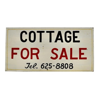 Vintage Hand Painted Cottage for Sign For Sale
