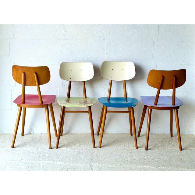 Bistro Chairs from Ton, 1960, Set of 4 For Sale - Image 4 of 18