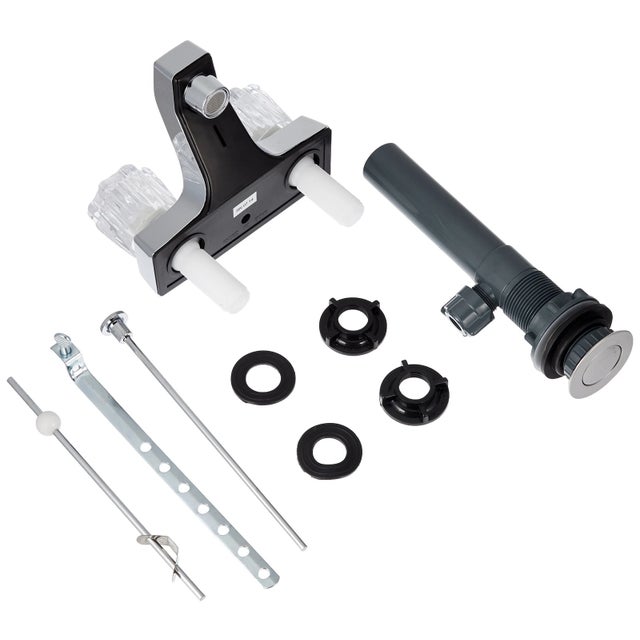 Traditional Ez Flo Non Metallic Lavatory Faucet 2 Handle Chrome Bathroom Sink Faucet For Sale - Image 3 of 3