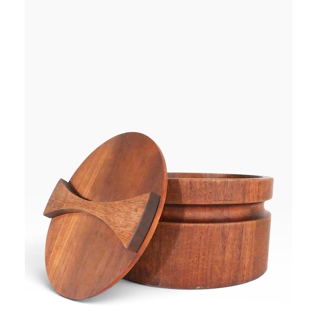 Brown Mid 20th Century Danish Modern Teak Ice Bucket For Sale - Image 8 of 10