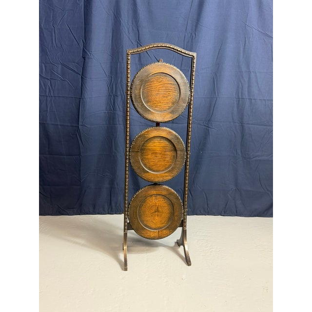 Antique Three-Tier Folding Cake Stand, 1900 For Sale - Image 3 of 11