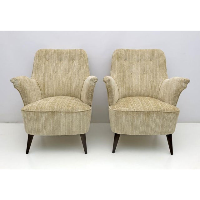 Wood Mid-Century Modern Chenille Velvet Chair by Nino Zoncada for Cassina, 1950s For Sale - Image 7 of 7