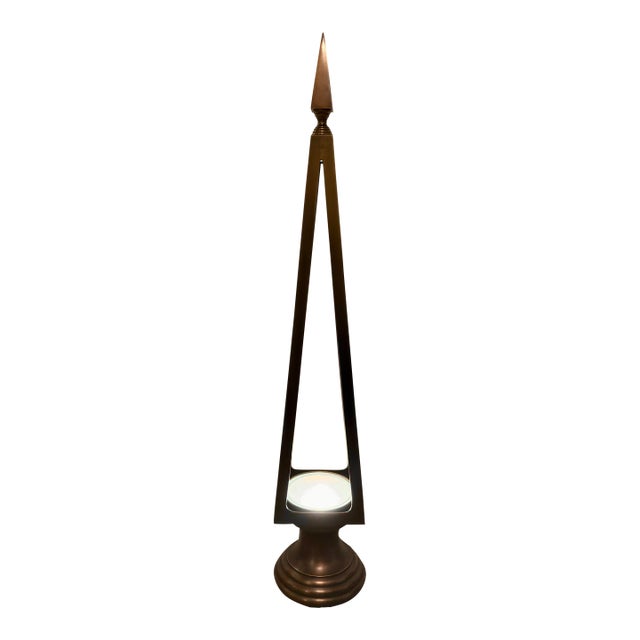 Global Views Co Open Obelisk Bronze Lamp For Sale