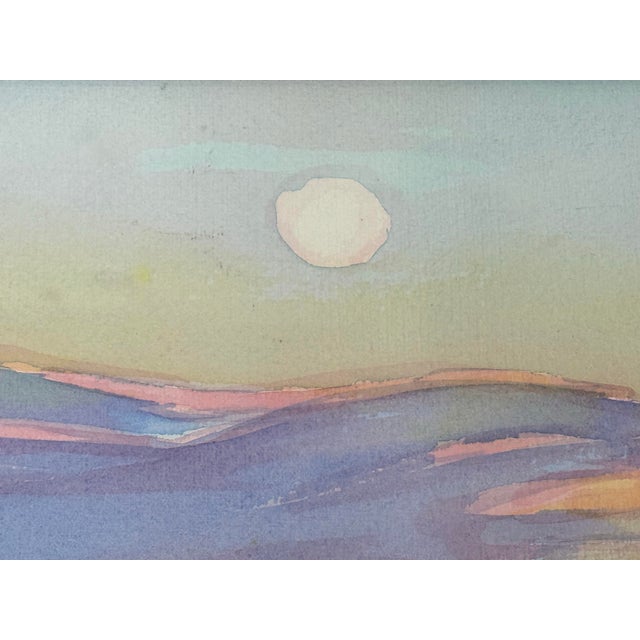 Early 21st Century Post Impressionistic Original Watercolor Art Work, Framed For Sale - Image 5 of 12