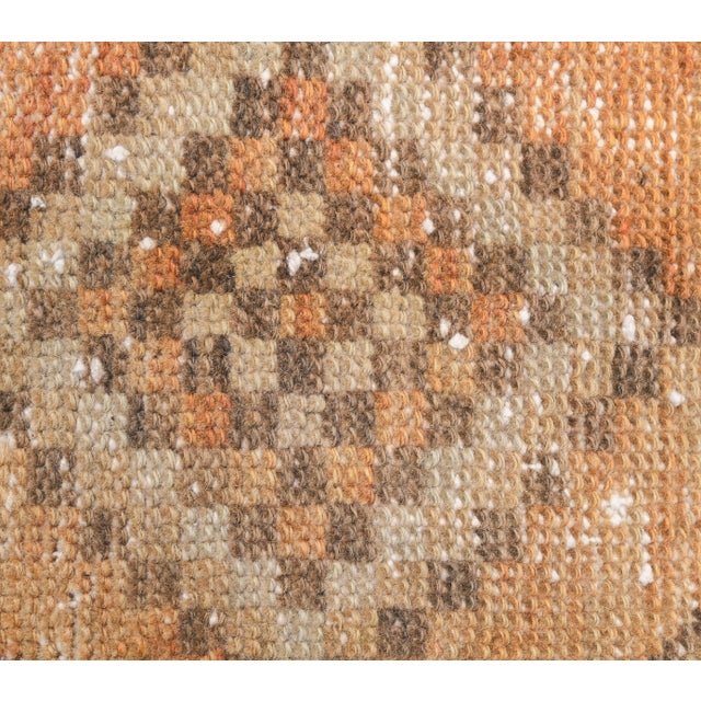 3'6x12'6 Orange Brown Vintage Turkish Hand-Knotted Runner Rug For Sale - Image 6 of 8