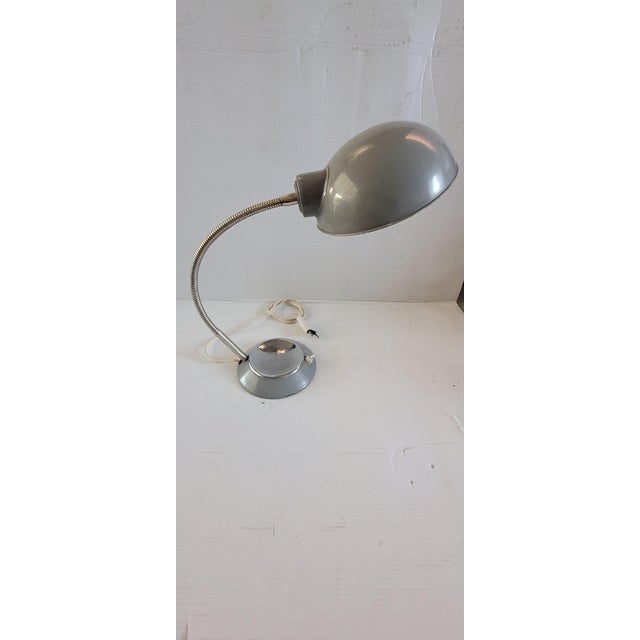 Metal Ministerial Adjustable Polished Steel Table Lamp, 1950s For Sale - Image 7 of 10