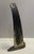 1990s glazed ceramic wing form sculpture, yellow and dripped black glaze with a triangular form base. Initialed J.I. on...