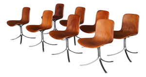 PK9 Dining Chairs by Poul Kjærholm for E. Kold Christensen, Denmark, 1960s, Set of 8