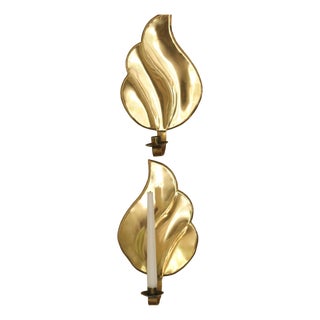 Mid-Century Modern Swedish Brass Sconces, Set of 2 For Sale