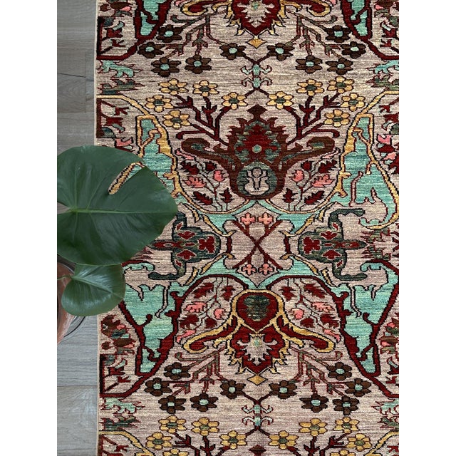 Contemporary Celestial Garden Design, Contemporary Runner, Unique Design, Turquoise Accent Design For Sale - Image 3 of 7