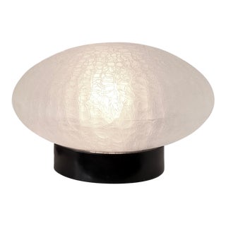 Midcentury Sculptural Crackle Glass Console Lamp For Sale