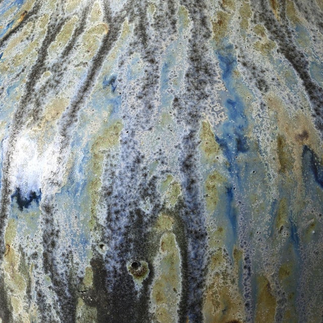 Blue Drip Glaze Stoneware Vase from Roger Guerin, 1930s For Sale - Image 12 of 13