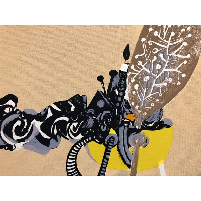 Early 20th Century Naftali Bezem, Rare Israeli Surrealist Judaica Abstract Lithograph Naftali Bezem For Sale - Image 5 of 9