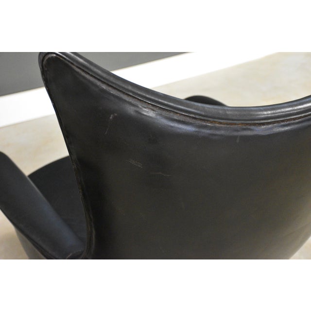 Black 1960s h.w. Klein Bramin Leather Black Lounge Chair and Ottoman For Sale - Image 8 of 13