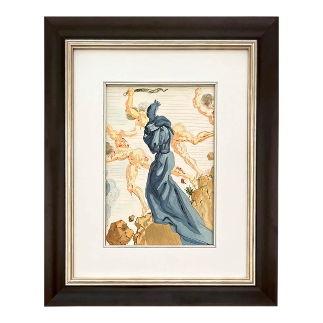 1960s Salvador Dali Woodcut the Hard Margin-Hell 15 Framed For Sale