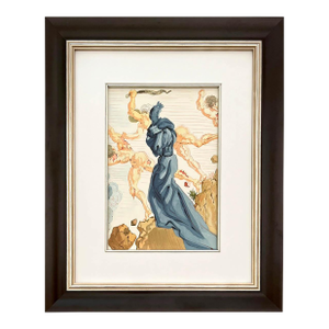 1960s Salvador Dali Woodcut the Hard Margin-Hell 15 Framed