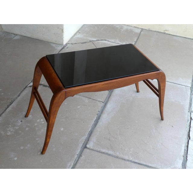 Beech and Black Opaline Coffee Table, 1950 For Sale - Image 4 of 9