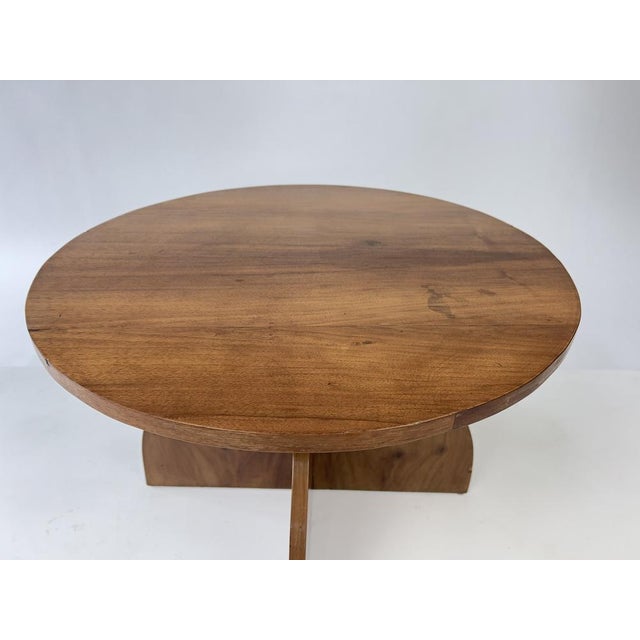 Art Deco Modernist French Walnut Occasional Side Table, 1930s For Sale - Image 10 of 12