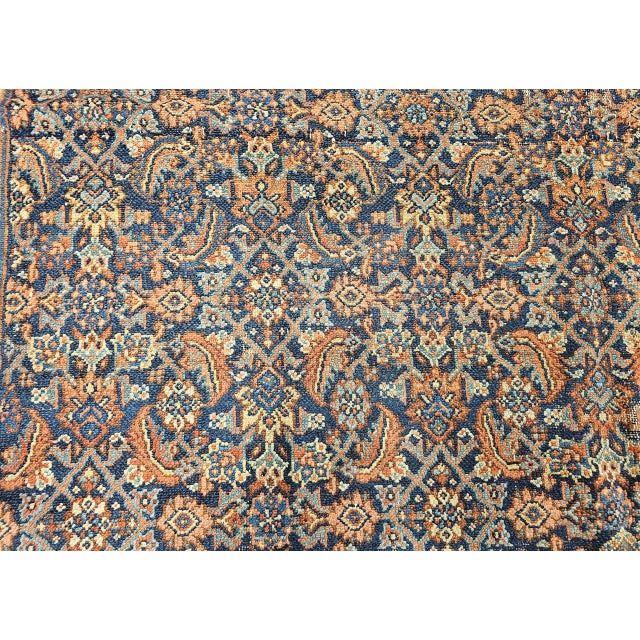 19th Century Persian Farahan Gallery Rug, Hand-Knotted Wool, Herati Geometric Pattern, Navy & ivory, 7x19 For Sale - Image 4 of 18