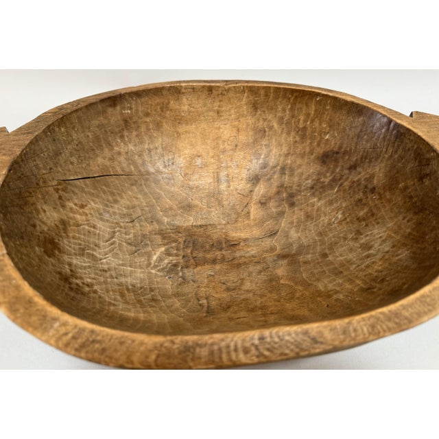 Brown 19th Century Hand-Carved Italian Chestnut Bowl For Sale - Image 8 of 8