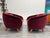 1960s Large Italian Club Chairs in Ruby Velvet, 1960s, Set of 2 For Sale - Image 5 of 8