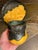 Metal 1920s Louis Dage and Eugene Val French Art Deco Ceramic Pottery - Set of 2 Pieces, Platter and Cup, Famous Egg Yolk Glaze For Sale - Image 7 of 13