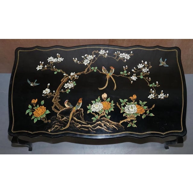 Animal Skin Black Lacquered & Polychrome Painted Desk For Sale - Image 7 of 18