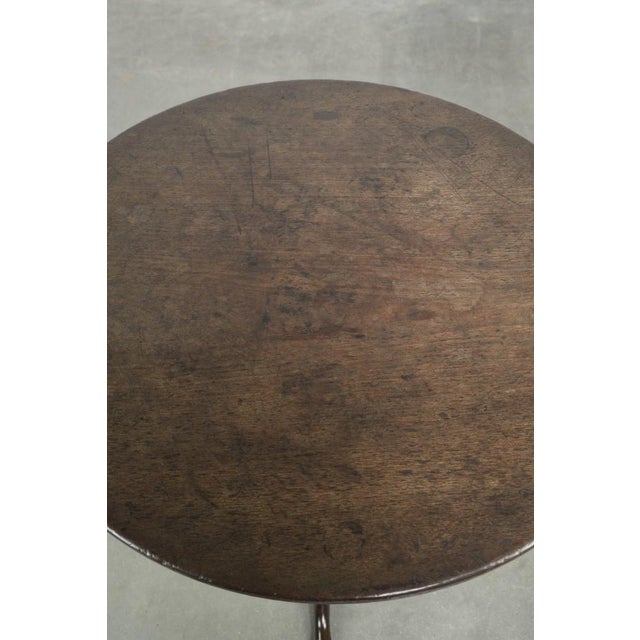 Wood Antique Round English Tilt-Top Table, 1700s For Sale - Image 7 of 14