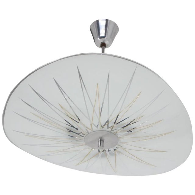 Mid-Century Glass Pendant Lamp from Inva Litoměřice, 1970s For Sale - Image 9 of 9