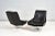 1970s Black Leather Lounge Chairs With Calacatta Marble Bases, 1970 For Sale - Image 5 of 13