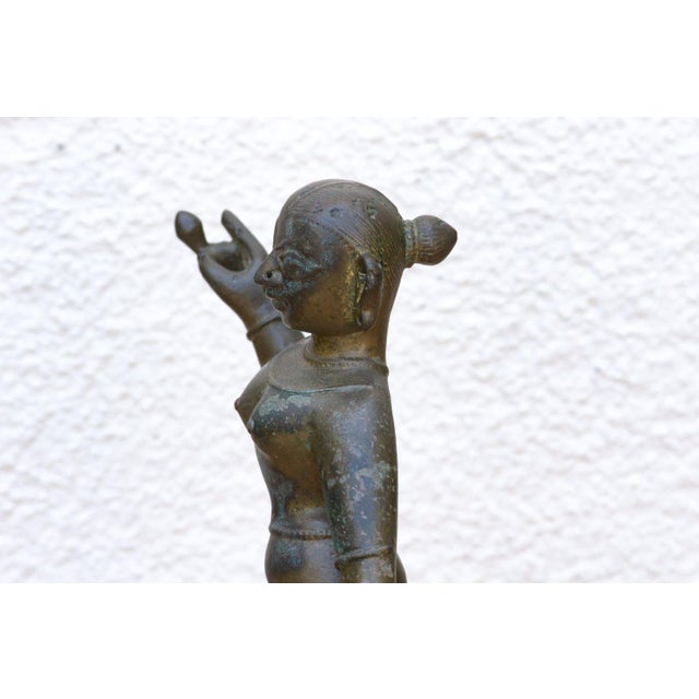 Metal Exceptional Antique Bronze Indian Goddess Figure For Sale - Image 7 of 12