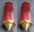 Art Deco Vintage Art Deco Light Old Lamp Wall Sconces Fixture Brass & Red Glass Rod Ship Light - Pair For Sale - Image 3 of 6