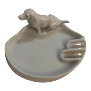 Vintage Dachshund Dog Ashtray or Trinket Dish For Sale