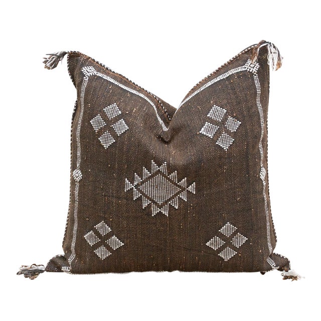 Nomadic Noir Silk Rug Pillow For Sale