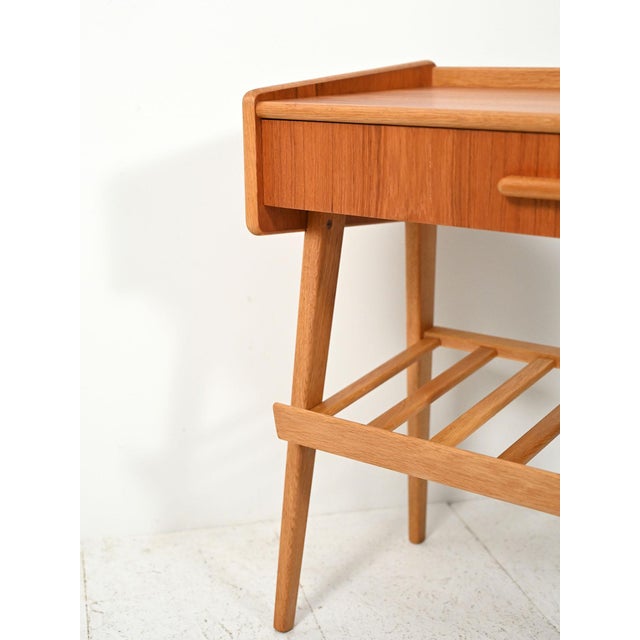 Scandinavian Bedside Table with Drawer and Magazine Rack, 1950s For Sale - Image 6 of 10