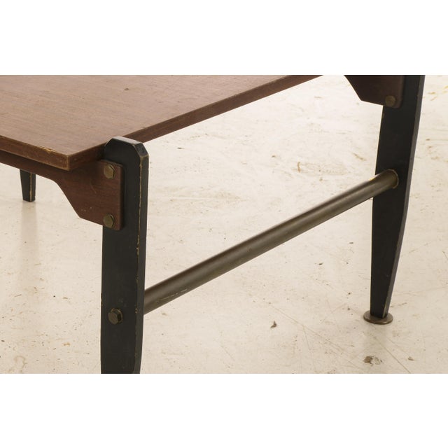 Vintage Coffee Table in Walnut with Varnished Legs & Metal Parts, 1960s For Sale - Image 6 of 9