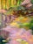 Pink Impressionistic "Water Lily Pond" Oil on Canvas by Marion Saltzman For Sale - Image 8 of 9