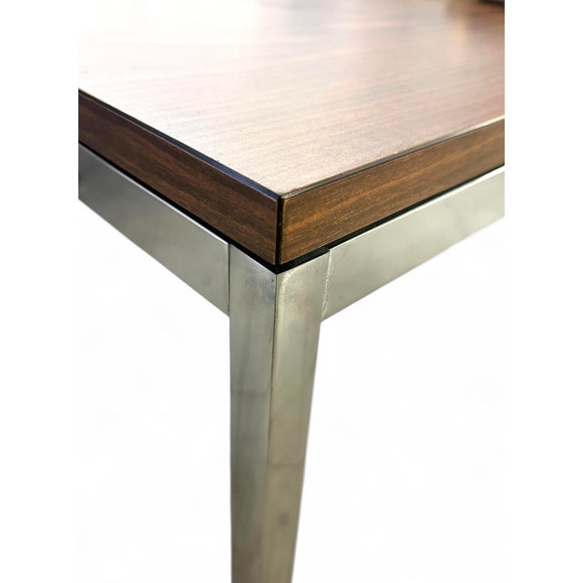 Florence Knoll Side/Coffee Table in Walnut With Chrome Legs For Sale In New York - Image 6 of 6