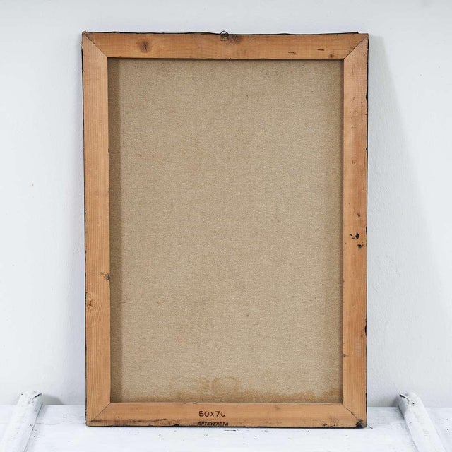 Textile Unknown, Artistic Photomontage, 1980s, Oil on Canvas For Sale - Image 7 of 8