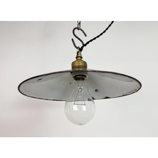 Industrial Black Enamel Light, 1930s For Sale - Image 6 of 17