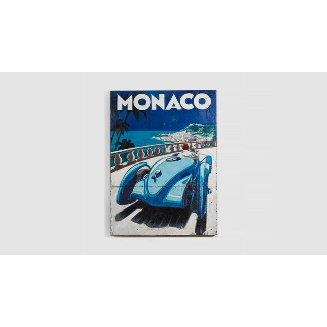 Monaco Grand Prix I Collective Bap Vietnam Art Blue Coastal Racing Scene Large For Sale In Greensboro - Image 6 of 13