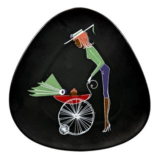 Vintage Teenager Series Ceramic Wall Plate by Ursula Schönhaber for Ü-Keramik, 1950s For Sale