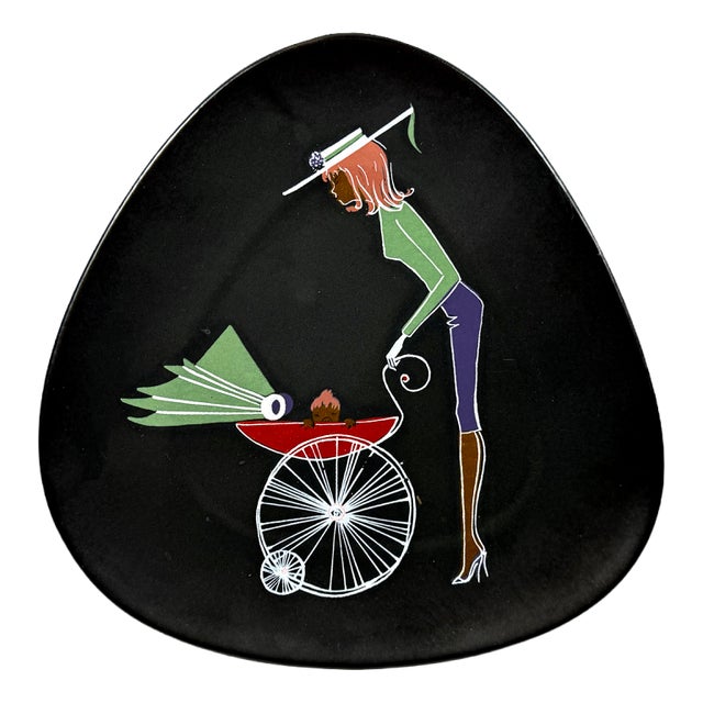 Vintage Teenager Series Ceramic Wall Plate by Ursula Schönhaber for Ü-Keramik, 1950s For Sale