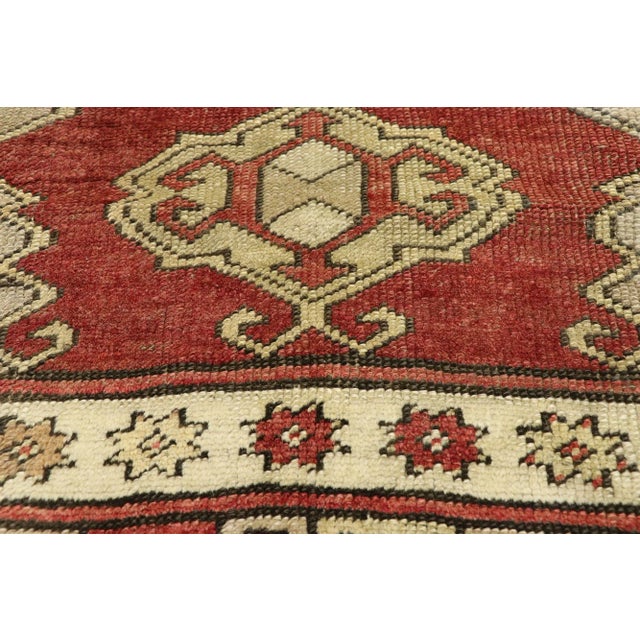 Mid 20th Century Vintage Turkish Oushak Hallway Rug Runner - 03'11 x 09'06 For Sale - Image 5 of 9