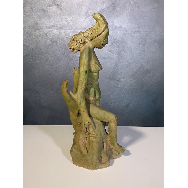Terracotta Sculpture Ceccardi the Mermaid Metamorphosis, 1974 For Sale - Image 3 of 14